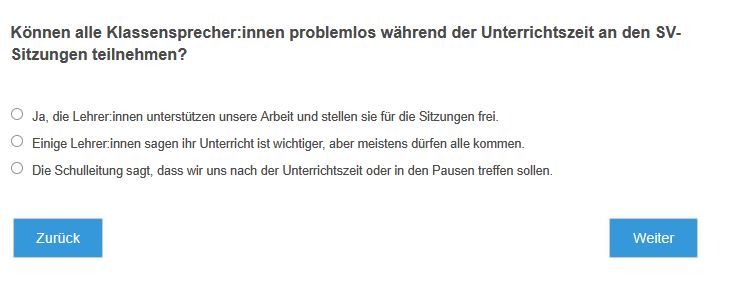 Test SV-freundliche Schule Voraussetzung 