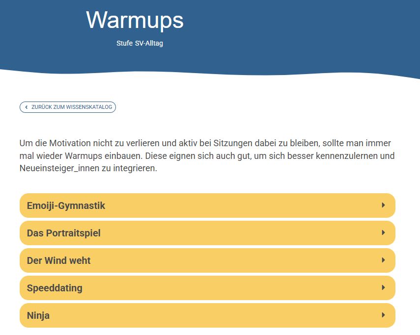 Kennenlernen Sitzung SV